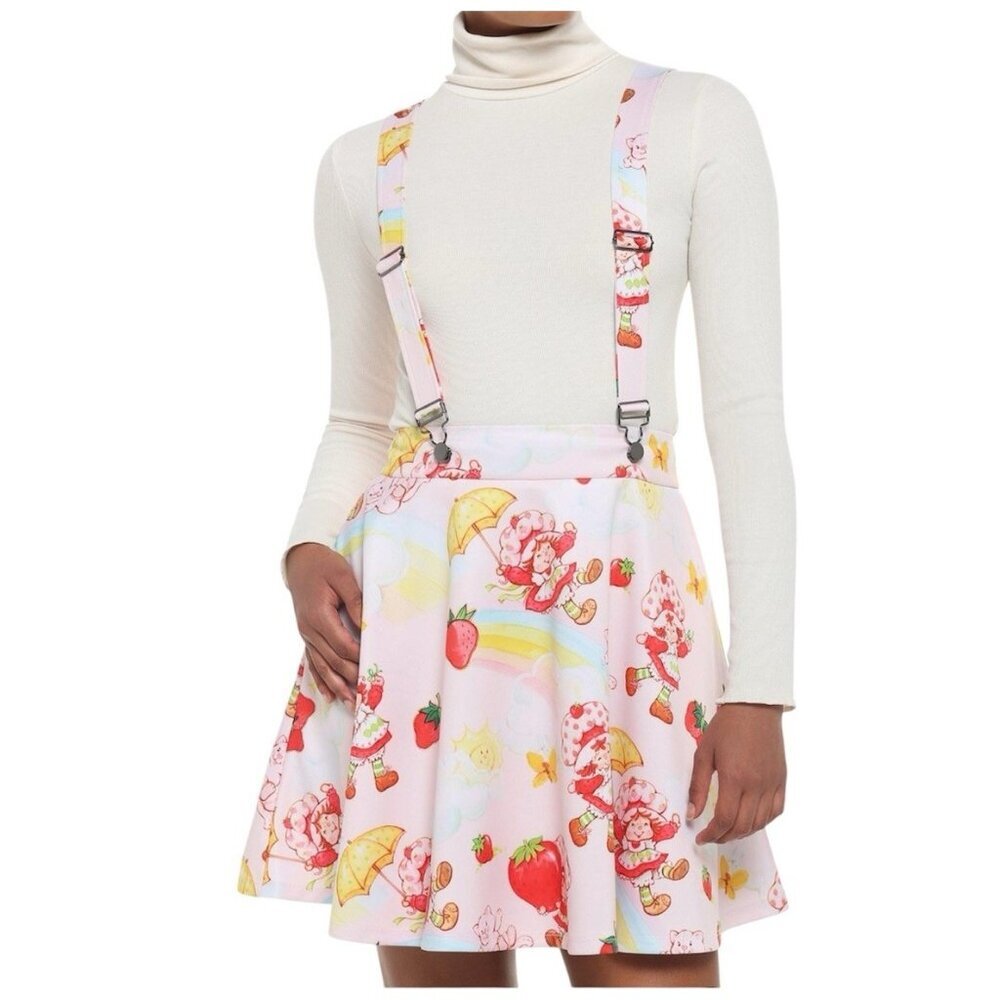 Strawberry Shortcake Suspenders Skater Cartoon Skirt Hot Topic Size Small